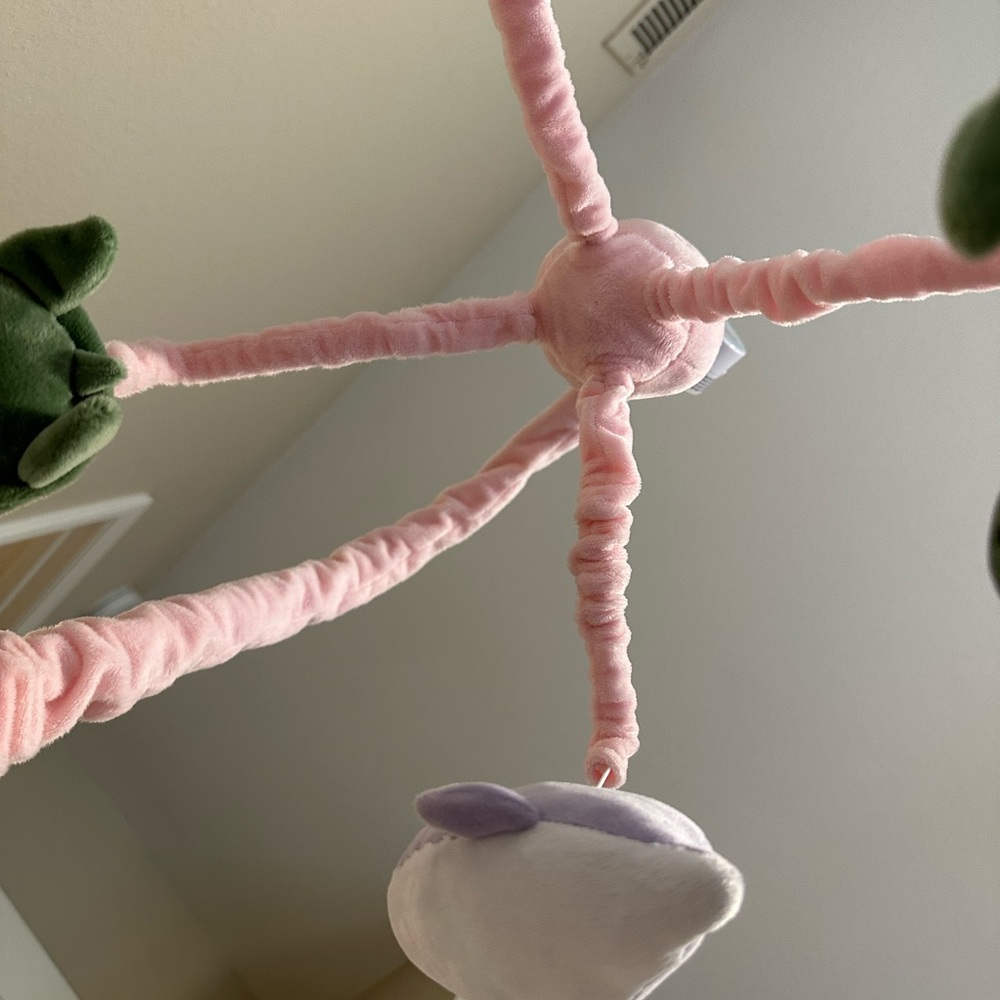 Pink Octopus Plush Baby Mobile - Picture 3 of 5